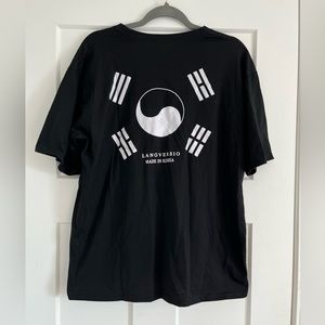 Oversized Black Shirt with Korean Flag in XXL